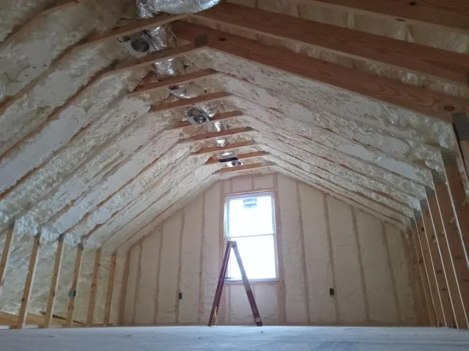 Spray foam roofing application for Crawl Space Insulation project in Ridgecrest